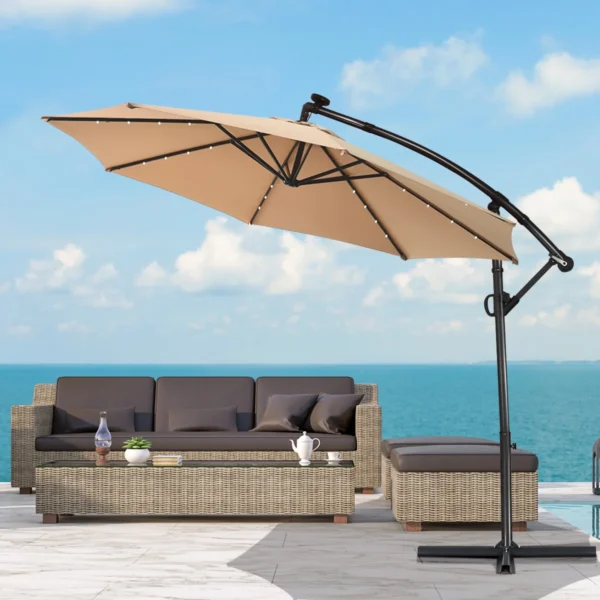 Faabricatt Patio Offset Umbrella Solar Powered LED - Image 2