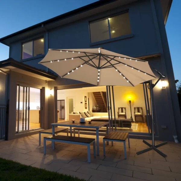 Faabricatt Patio Offset Umbrella Solar Powered LED - Image 3