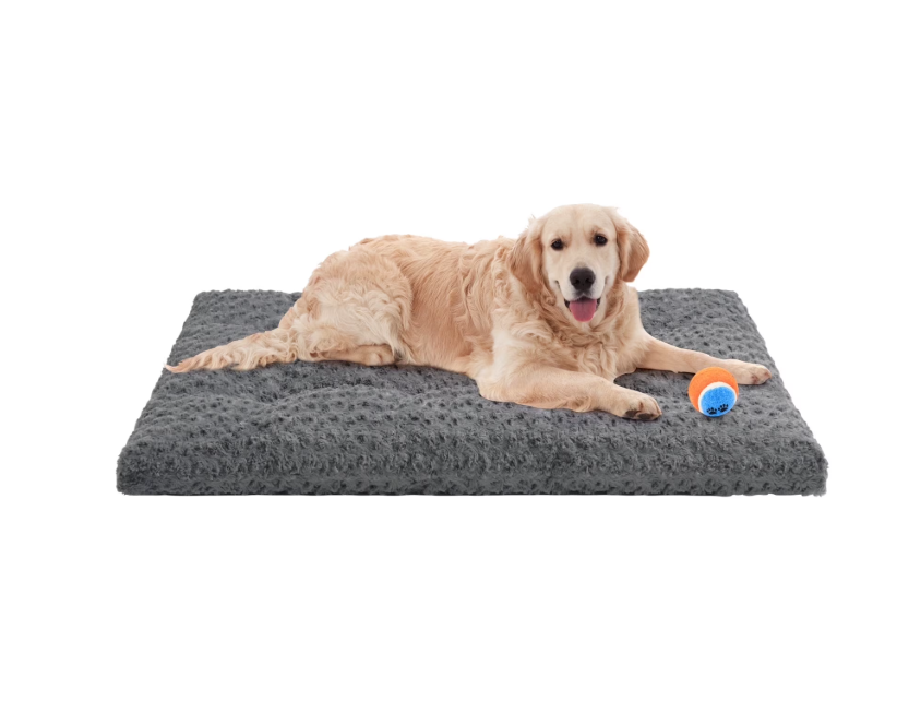 Large Dog Bed, Luxury Rose Velvet Pet Mattress